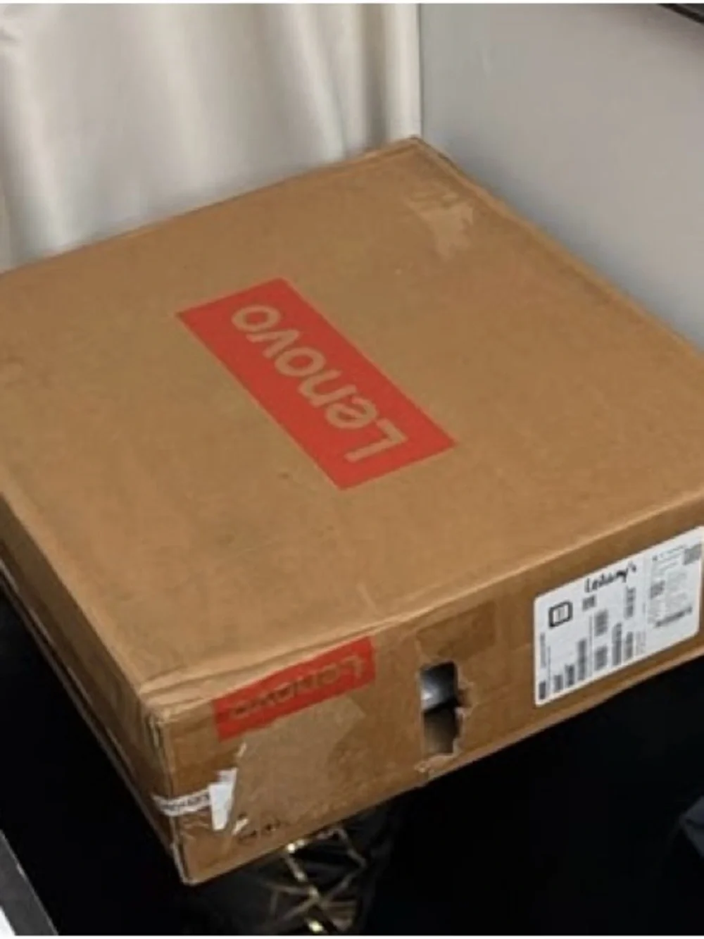 Lenovo Cardboard Shipping Box with Red Logo